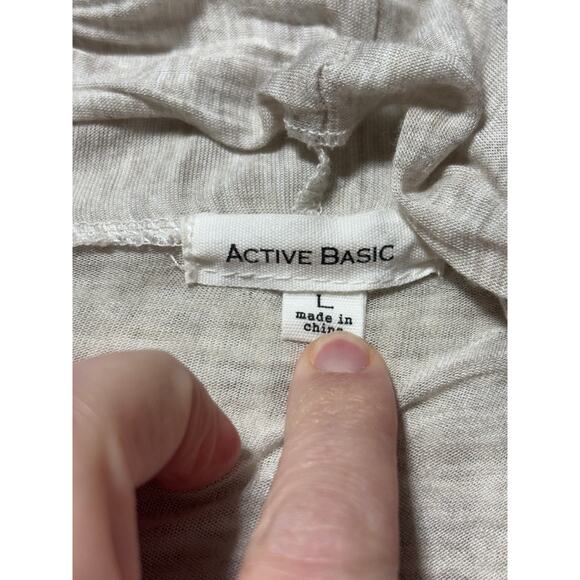 Active Basic Womens L Tan Lightweight Long Sleeve Waterfall Cardigan - Picture 4 of 7